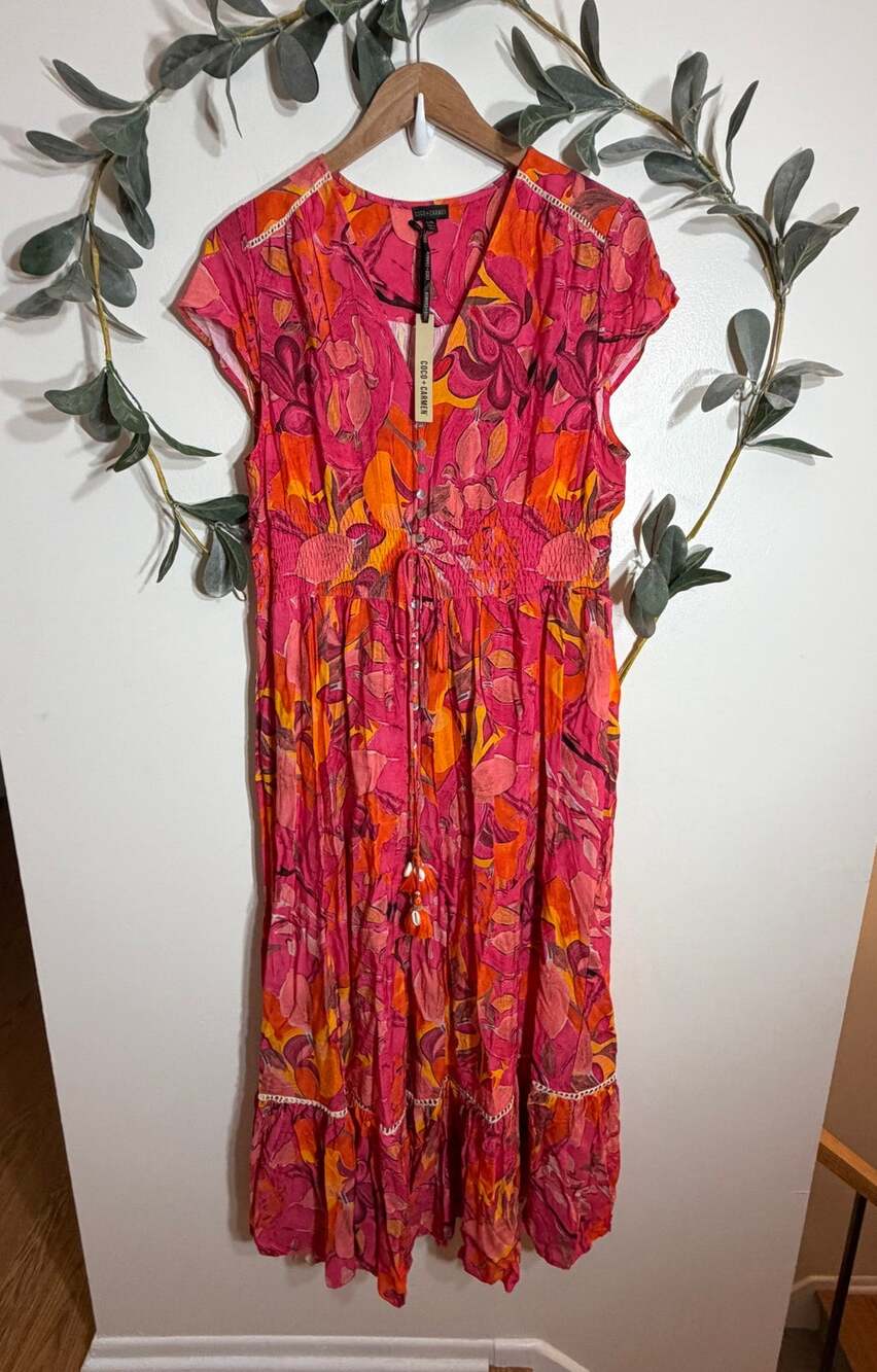 NWT Coco + Carmen Pink and Orange Maxi Dress